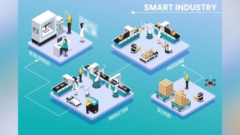 創(chuàng)意2.5D立體插畫 科技信息科研工作場景的AI矢量圖素材模板與應用服務